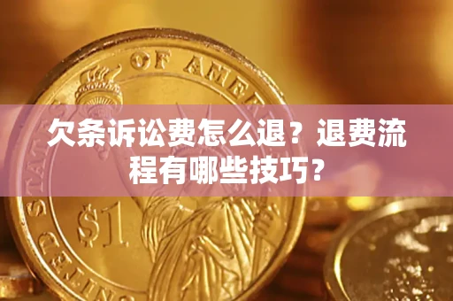 北京欠条诉讼费怎么退？退费流程有哪些技巧？